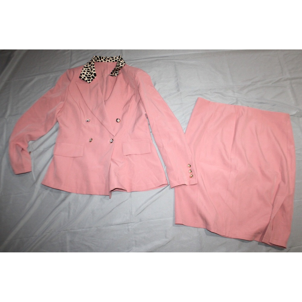 Women's Ladies Skirt and Blazer Set pink EU 2XL US size 16 XL
